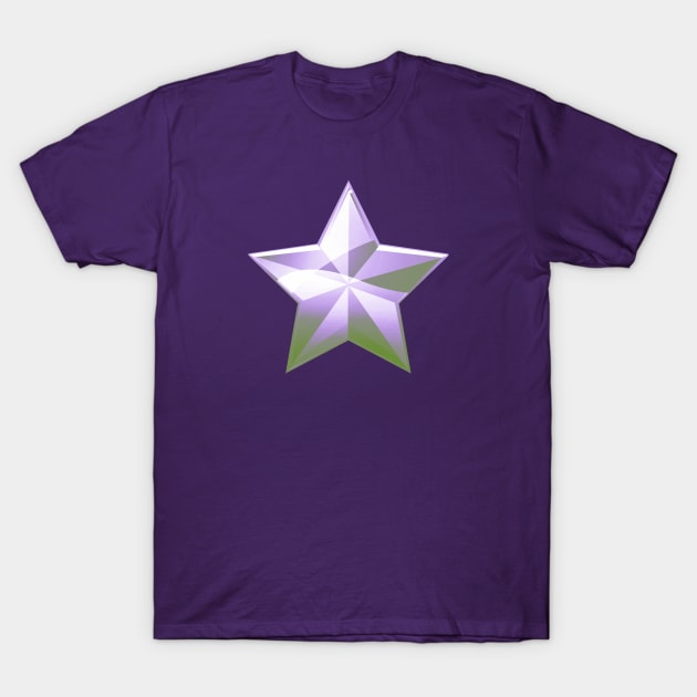 Genderqueer Pride Shiny Faceted Star T-Shirt by VernenInk